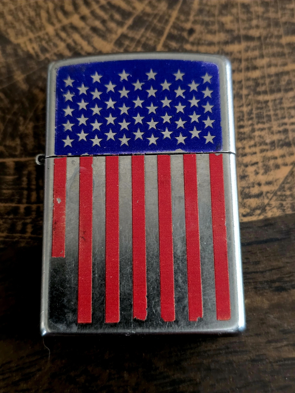 Zippo American Flag Windproof Lighter - Red, Blue, Silver